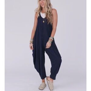 Three bird nest harem jumpsuit- purple